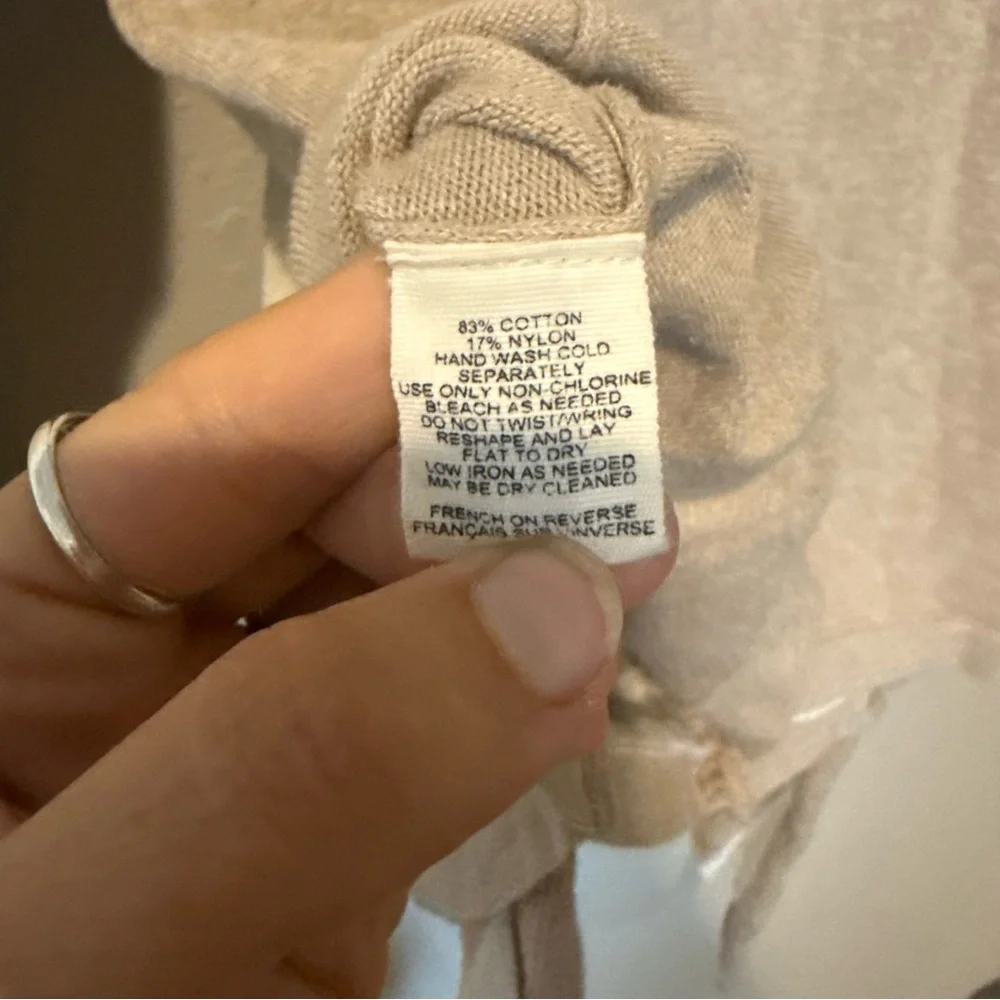 Anthropologie Moth Yemaya Draped Tan and White Sweater Cardigan